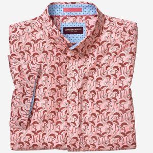 Johnston & Murphy Flamingo Print Short Sleeve Shirt